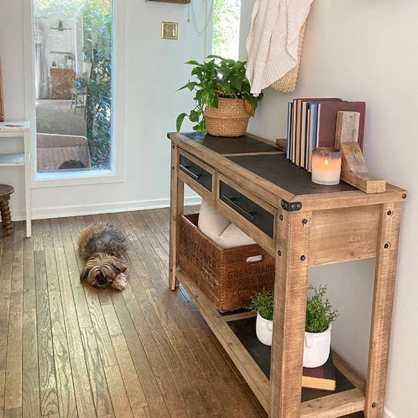 Industrial Entryway Storage Table