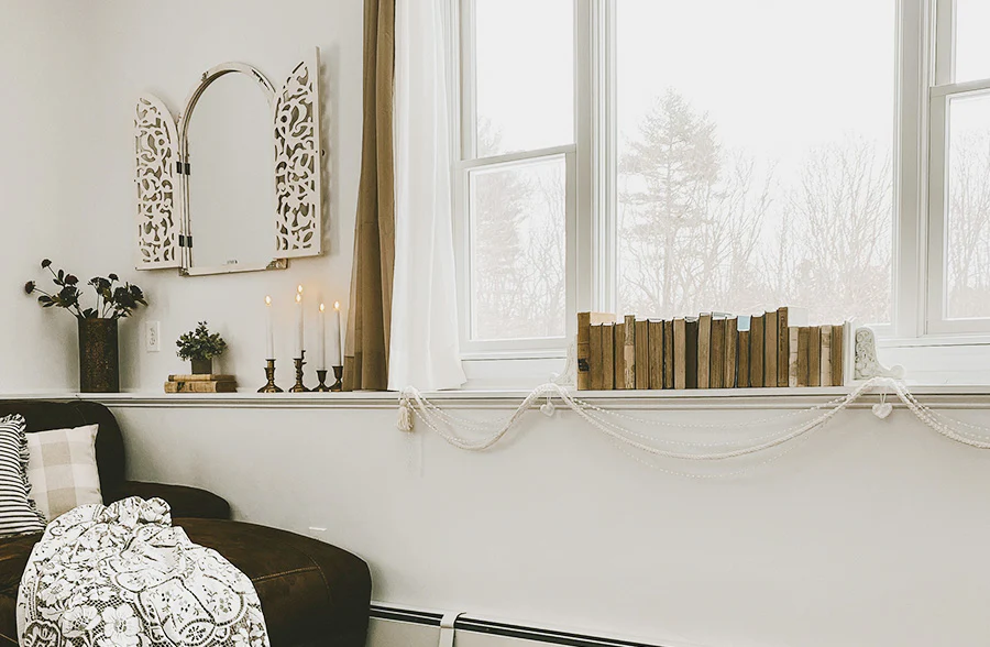 Ornate Distressed Wall Mirror