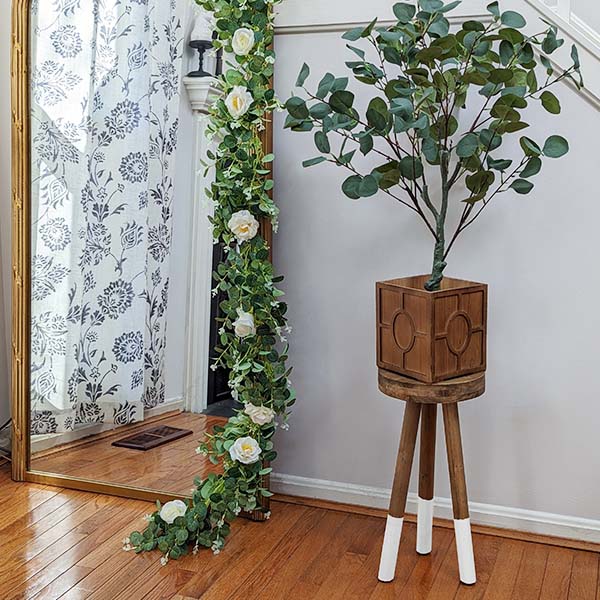 Dip-Dyed Wooden Riser Stool