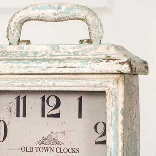 Distressed Wooden Tabletop Clock