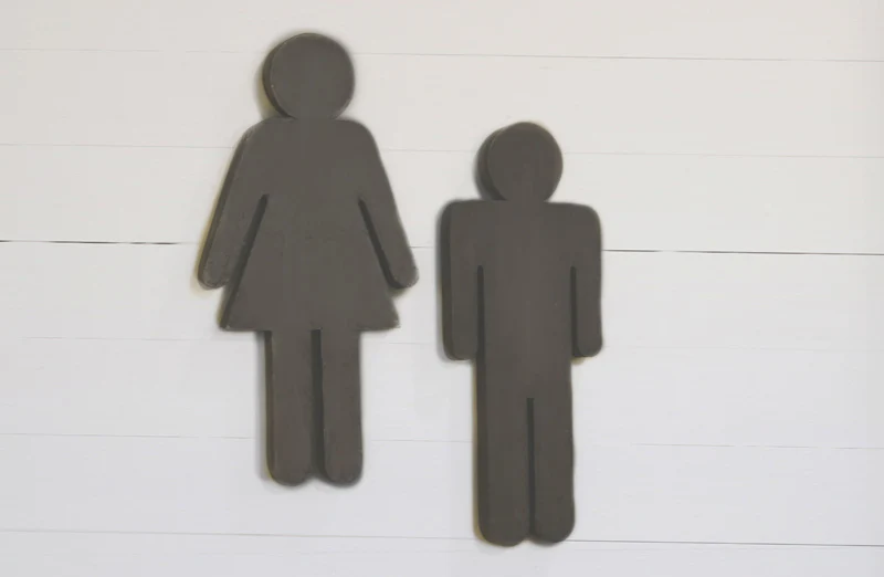 *LARGE* Metal Gender Bathroom Signs  Set of 2