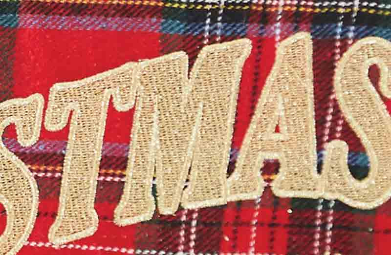 Merry Christmas Plaid Pillow