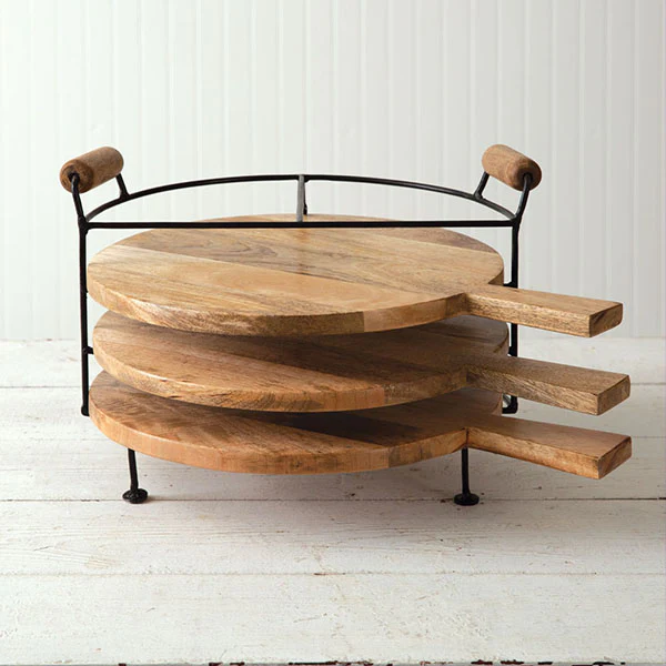 Wooden Cutting Boards with Storage Stand