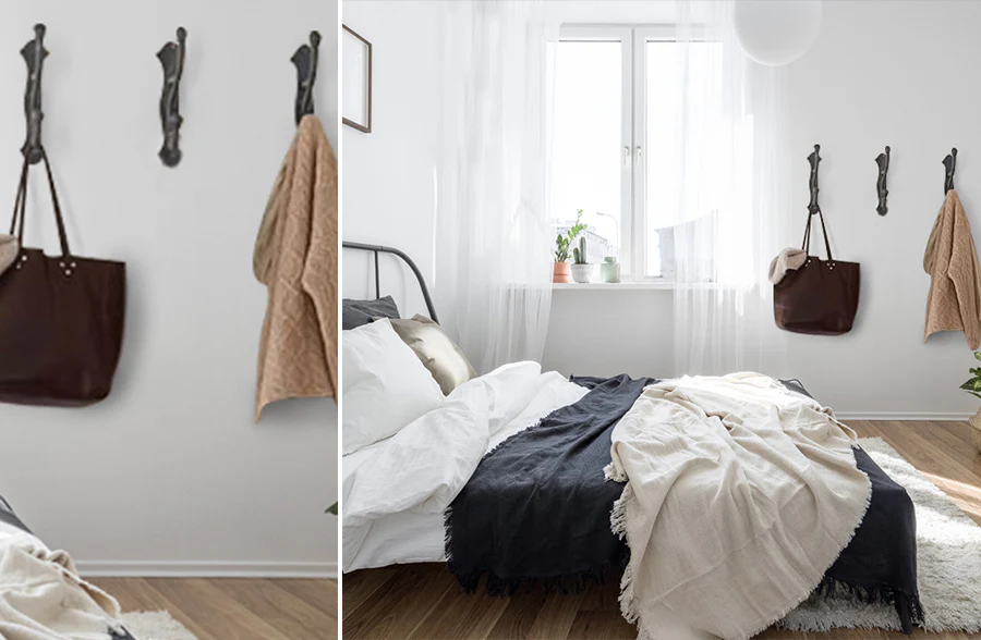 Oversized Hammered Metal Wall Hook, Set of 3