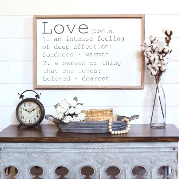 Distressed Wood Framed Love Sign
