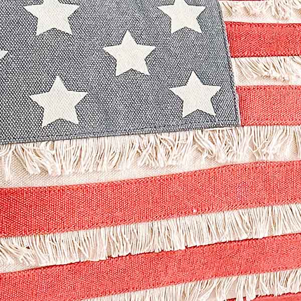 American Flag Fringe Throw Pillow