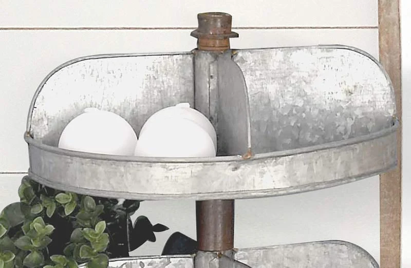 Galvanized Two Tier Serving Tray