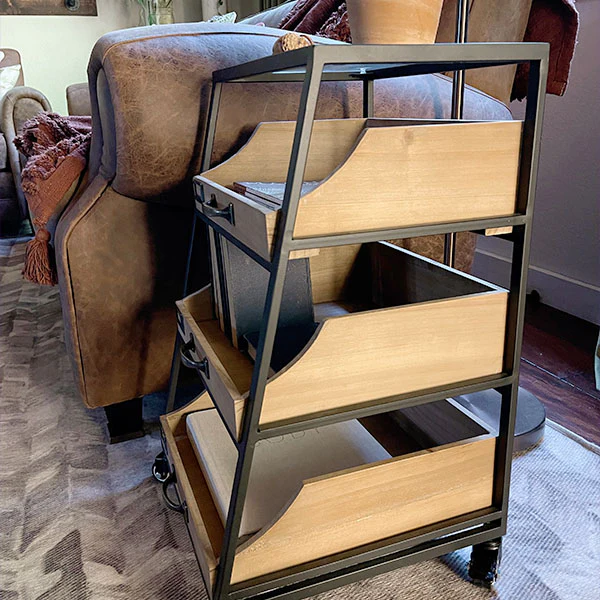 One of a Kind Side Table  with Storage Bins