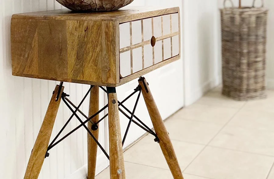 Modern Farmhouse Wooden Bedside Table