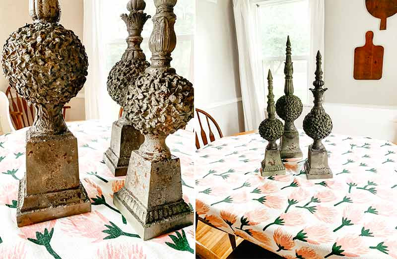 Rustic Green Garden Finials