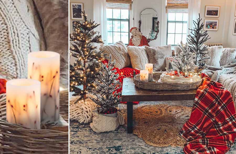 Twigs & Berries LED Candles, Set of 2