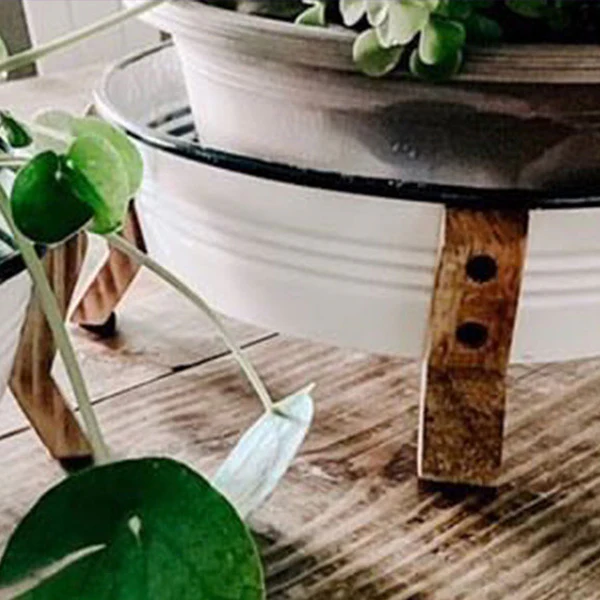 Enamel Basin Planters, Set of 2