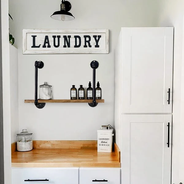 Single Tier Industrial Pipe Wall Shelf