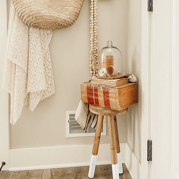 Dip-Dyed Wooden Riser Stool