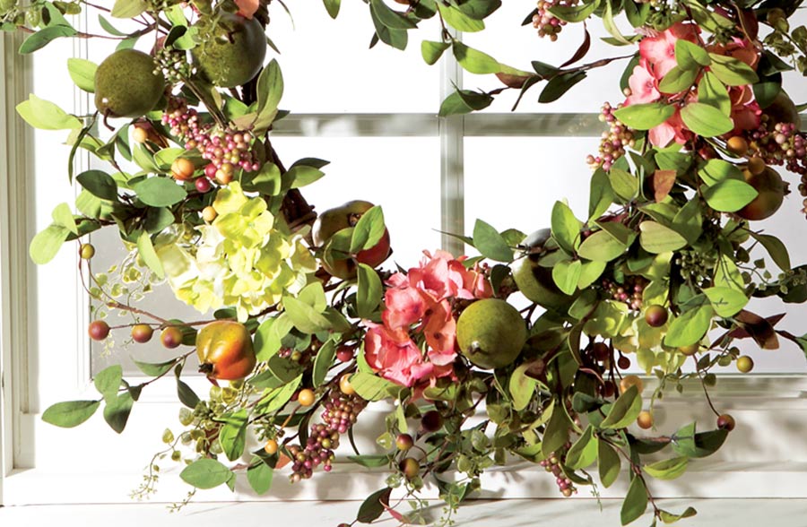 Hydrangea, Pear and Berry Wreath