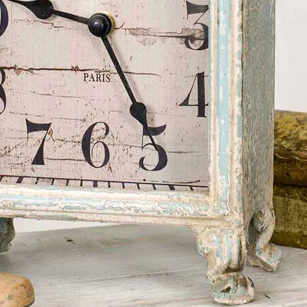 Distressed Wooden Tabletop Clock