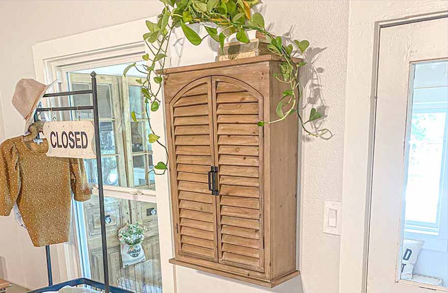 Natural Wooden Hanging Medicine Cabinet