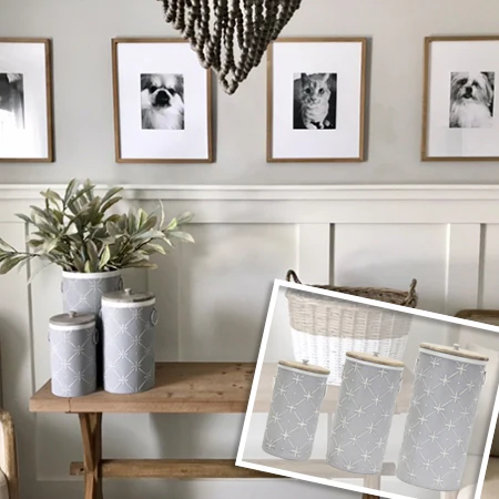 Textured Canisters with Lids, Set of 3