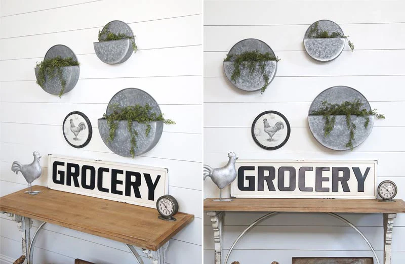 Round Metal Wall Planters  Set of 3