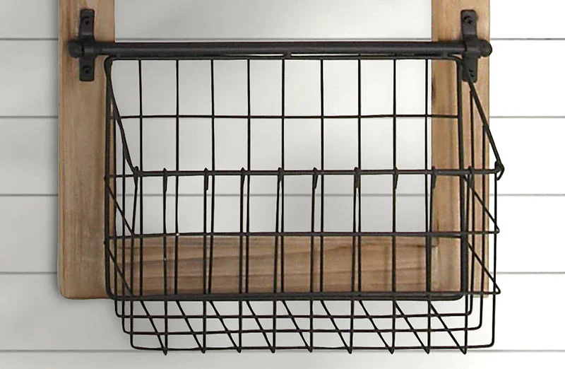 Wood and Metal Wall Organizer