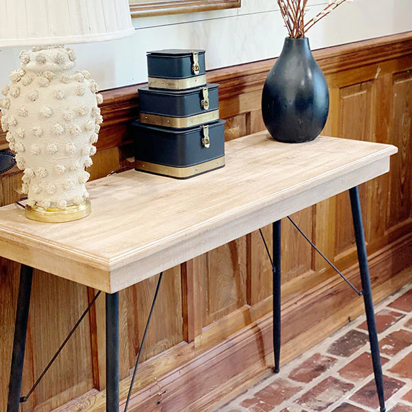 Modern Farmhouse Wood and Metal Console Table