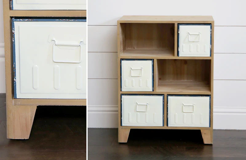 Enamel Drawer Asymmetrical Accent Table