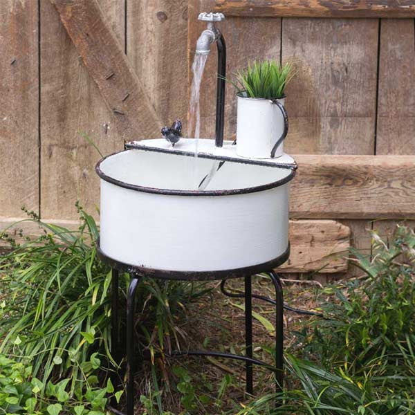 Enamel Inspired Sink Fountain