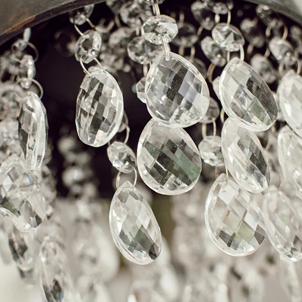Adjustable Tabletop Crystal Chandelier Lamp