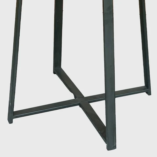 Round Side Table with Metal Base