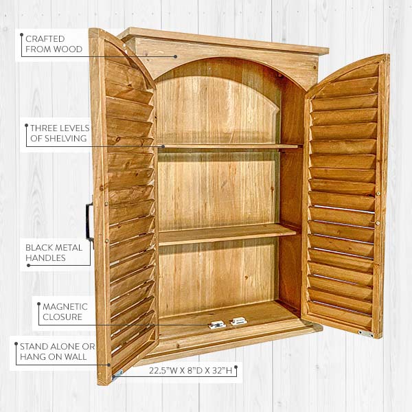 Natural Wooden Hanging Medicine Cabinet
