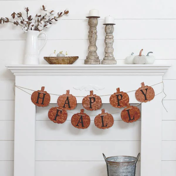 Happy Fall Tin Garland