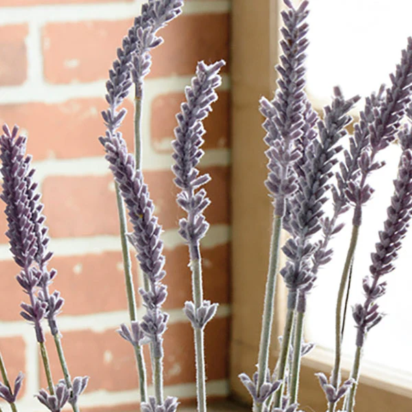 Realistic Tall Lavender Bunch with Galvanized Planter