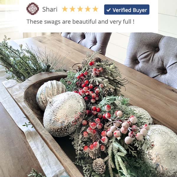 Snowy Berry and Pine Door Swag