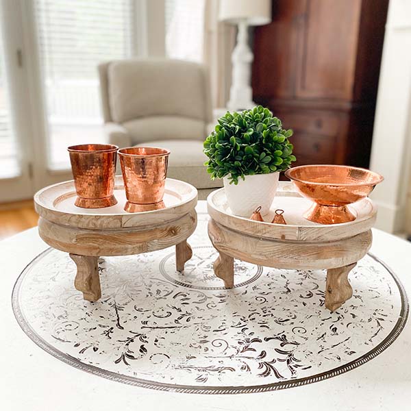 Natural Wooden Riser Stands, Set of 2