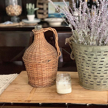 Wicker Covered Wine Bottle