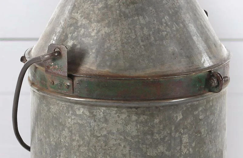 Galvanized Milk Jug Stool