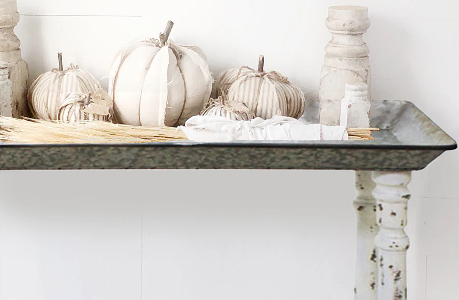Galvanized Rustic Metal Tray Accent Table