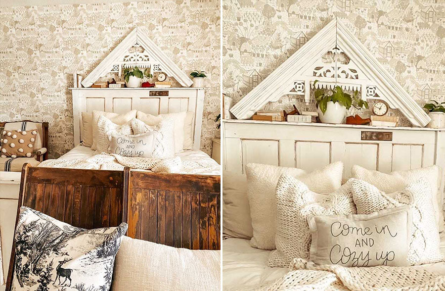 60 Inch Ornate Carved Wooden Wall Gable