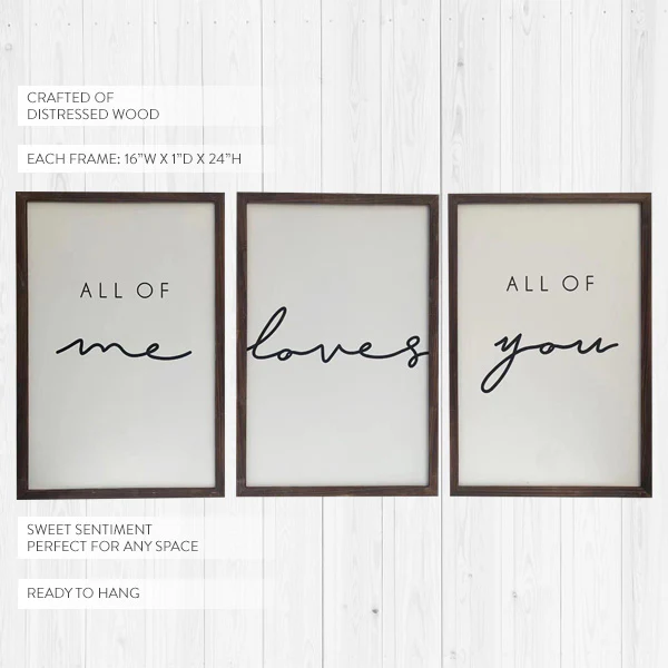 All of Me Loves All of You Framed Wall Art Set