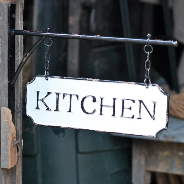Distressed Enamel Kitchen Sign