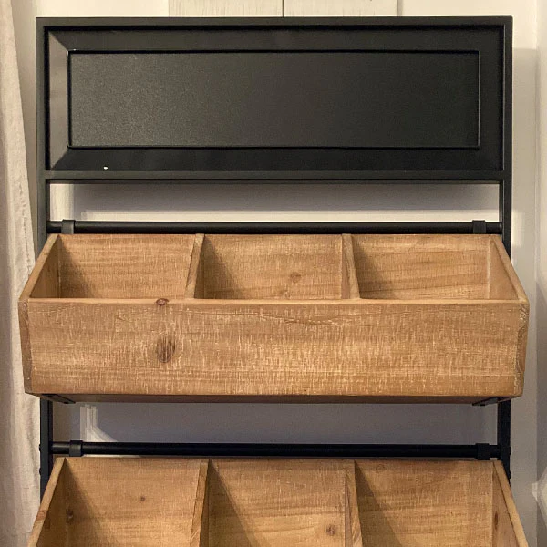Contemporary Storage Cabinet with Wood Cubbies