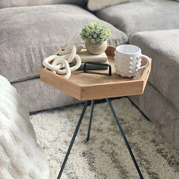 Reclaimed Wood Table | Removable Tray