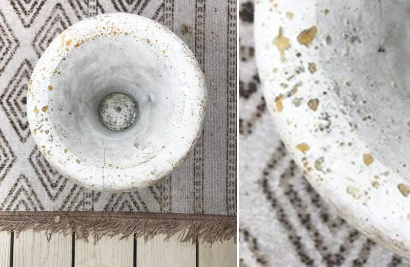 Distressed Carved Garden Urn