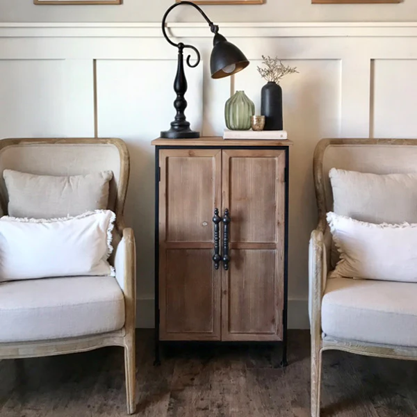 Wooden French Door Cabinet