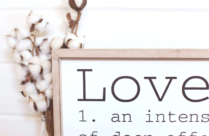 Distressed Wood Framed Love Sign