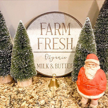 Galvanized Metal Farm Fresh Round Wall Sign