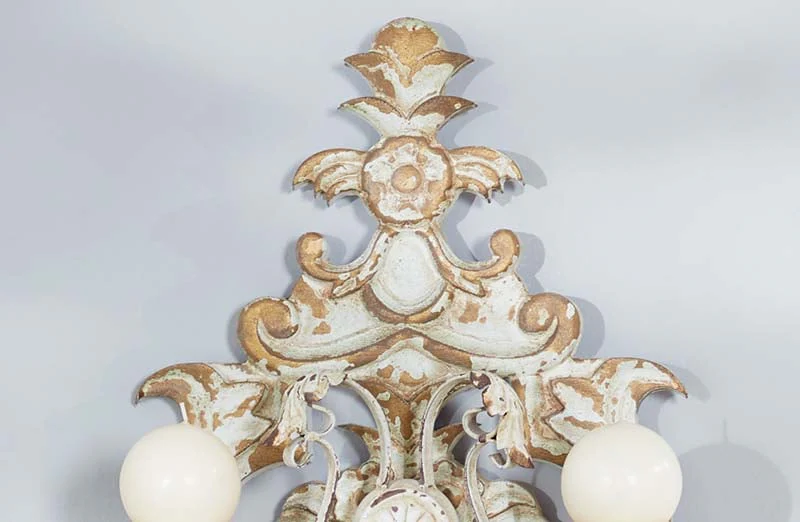 Distressed Ornate Wall Sconce