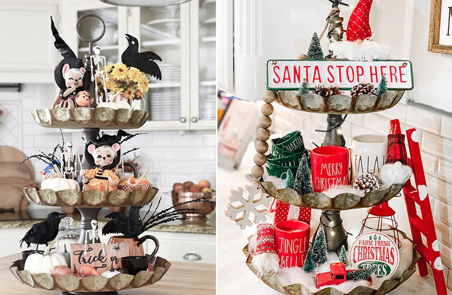 Scalloped Edge Three-Tier Tray