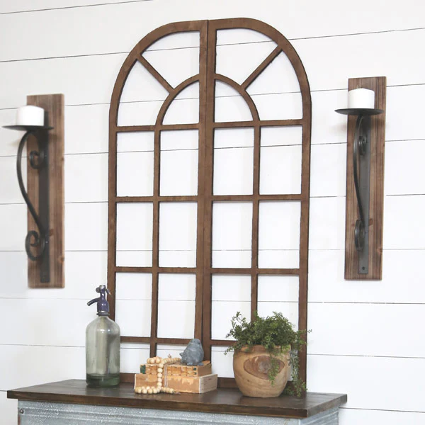 Distressed Wooden Plank Wall Sconce