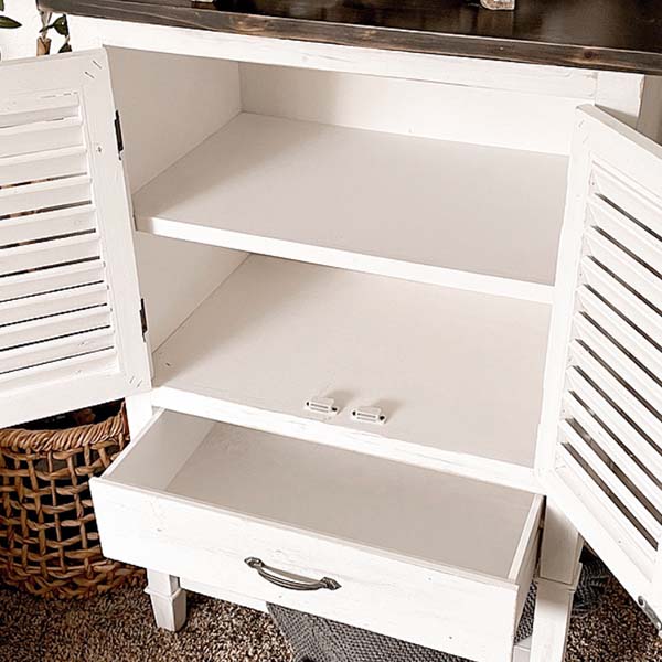 Distressed Storage Cabinet Accent Table